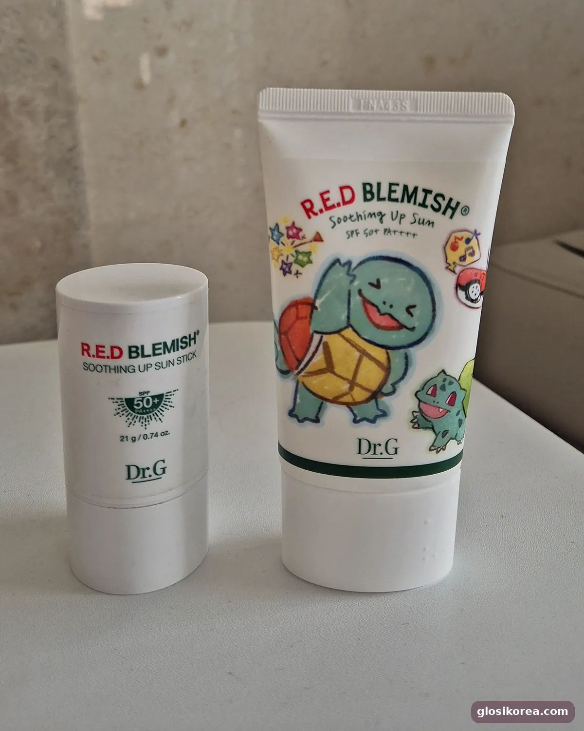 Dr.G R.E.D Blemish Soothing Up Sun tube and Sun Stick that I use at home