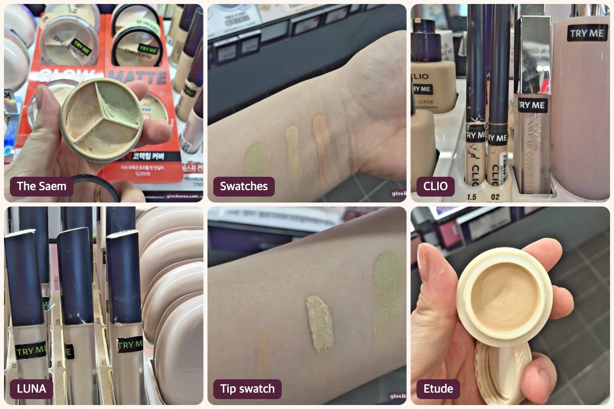 Korean concealers tested at Olive Young