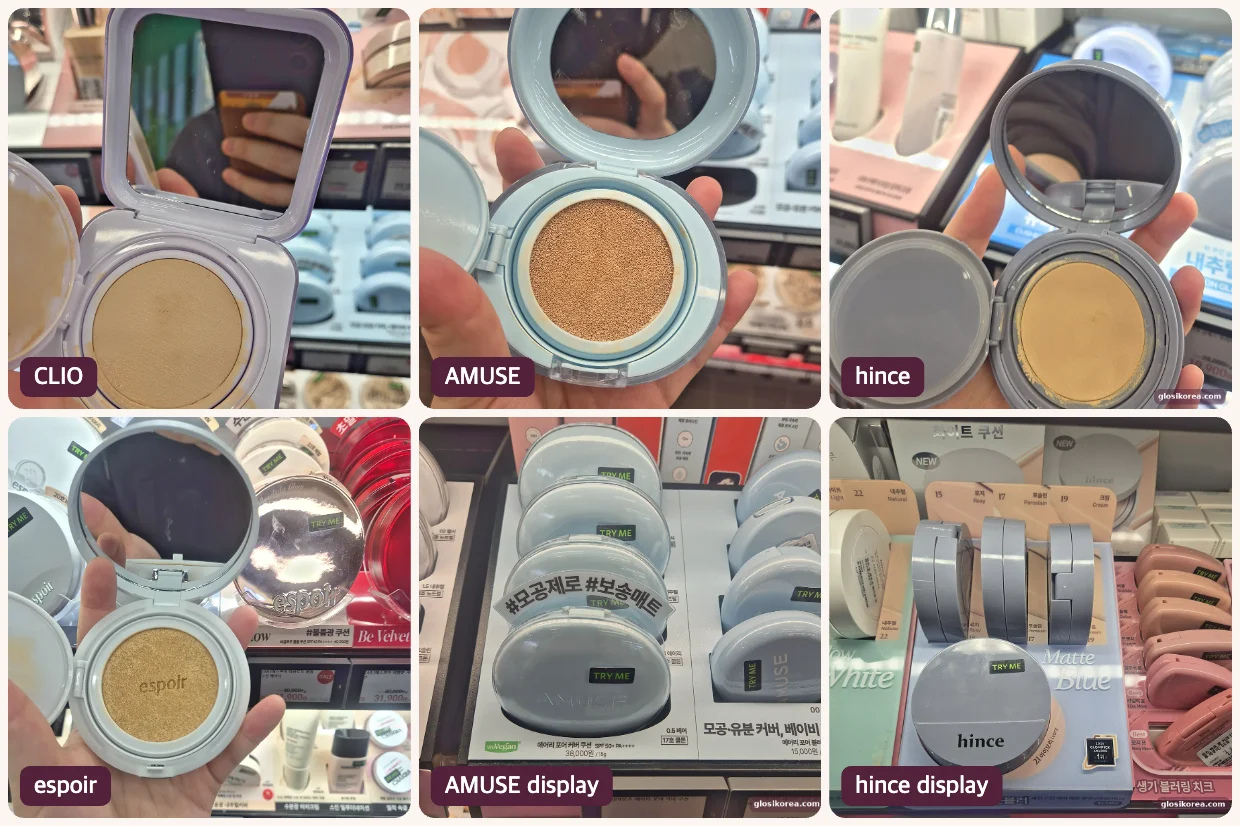 Korean cushion foundations tested at Olive Young