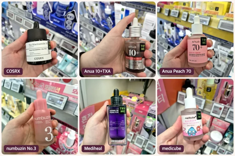 Korean korean niacinamide serums I tested at Olive Young in Seoul