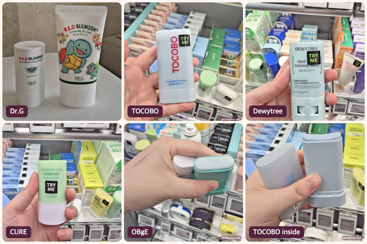 Korean sunscreen sticks tested over makeup