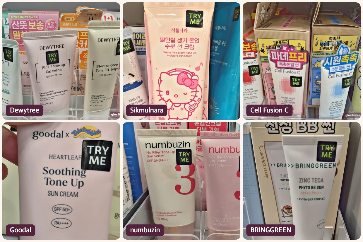 Korean tone-up creams tested by an esthetician in Seoul